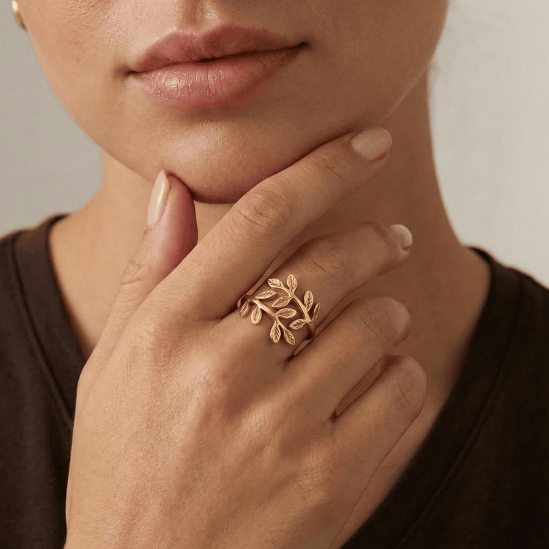 Noor Palestine Olive Leaf Ring