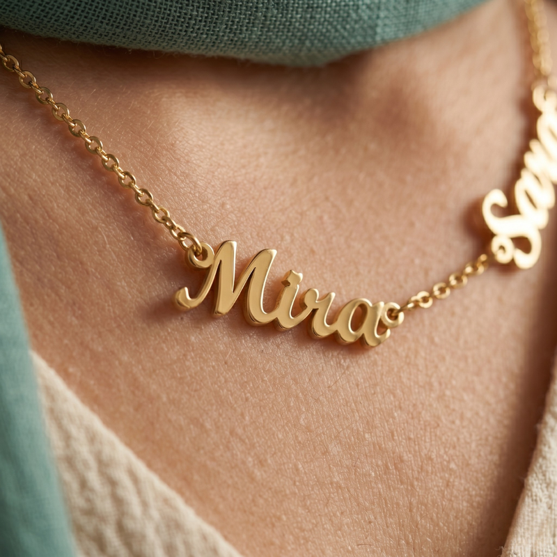 Wasl English Multiple Names Necklace
