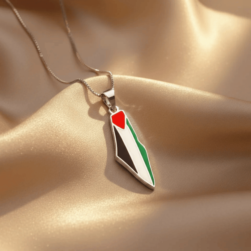 Noor Palestine Pride Map Necklace